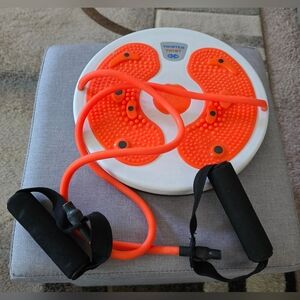 Vibrant Orange and White Twister Board with Bands. Barely Used.